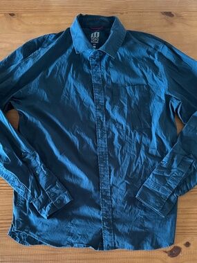 Topo Designs, Long Sleeve, River Shirt, Blue, Men's, Medium